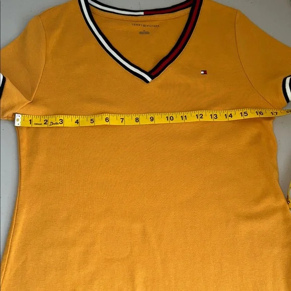 TOMMY HILFIGER Mustard V-Neck Dress. - Picture 8 of 13